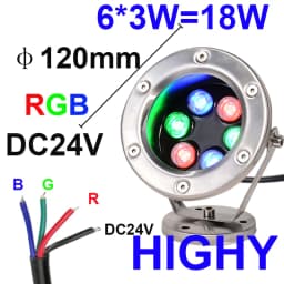 Fountain Light 4-wire External Control RGB LED Underwater Light RGB LED Spotlight IP68 Multi Color Changing Swimming Pool Lamp