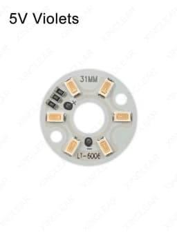 10PCS LED 3W 5V Color Lamp Bead Light Board Bulb SMD5730 Round Transformation Light Source Dia 31MM White Red Blue Yellow Purple