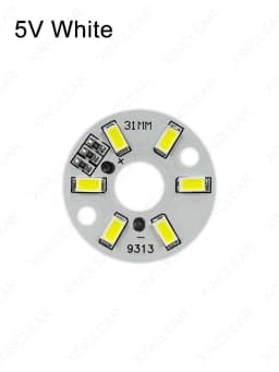 10PCS LED 3W 5V Color Lamp Bead Light Board Bulb SMD5730 Round Transformation Light Source Dia 31MM White Red Blue Yellow Purple