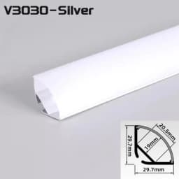45° Oblique Beam LED Aluminum Profile V-type Top Corner Ceiling Flush Mounted Drywall PC Diffuser Channel Linear Bar Strip Light