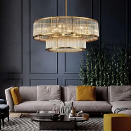 E14 LED Retro American Copper Golden Round Linear Pendant Lights.Pendant Light Suspension Luminaire Lampen For Dinning Room