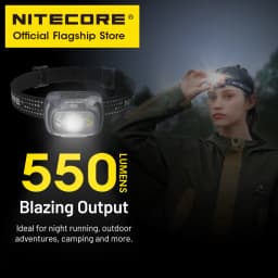 NITECORE NU31 USB-C Rechargeable Headlamp 550 Lumen Trail Running Fishing Trekking Headlight Work Light, Built in Li-ion Battery