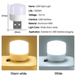 10pcs USB Plug Lamp Computer Mobile Power Charging Small Book Lamps LED Eye Protection Reading Light Round Light Night Light