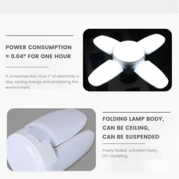E27 Fan Shape Foldable LED Bulb AC 85-265V/220V Home Living Room Led Light Bulb Lampada For Warehouse Garage Ceiling Light
