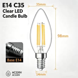 10pcs E14 LED Bulb AC220/240V 4W 6W Filament Candle Light C35 Edison Glass Bulb Retro Antique Vintage Style Cold White Warm