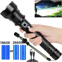 USB Powerful XHP70.2 Flashlight Torch Super Bright Rechargeable Zoom LED Tactical Torch XHP70 18650 or 26650 Battery Camp Lamp