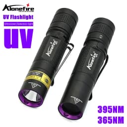 365nm/395nm UV Flashlight Invisible Blacklight Ultraviolet Torch PenLight Money Pet Stains Money Marker Checker Use AA Battery