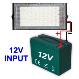 DC 12V-85V 50W Led Flood Light Outdoor Floodlight Spotlight 12v Volt Reflector Led Portable Security Light Connect with Battery