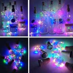 2M 20LEDs Solar Wine Bottle String Light Solar Copper Wire Fairy Lights Cork Shape Christmas Lamp for Wedding Party Garden Decor