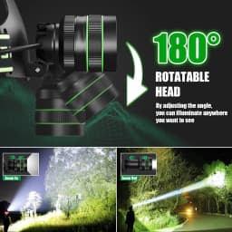Powerful Super 60W Spotlight Headlight Sensing Head Lamp Type-C Apple Input USB Output Power Display With Night Light Strip