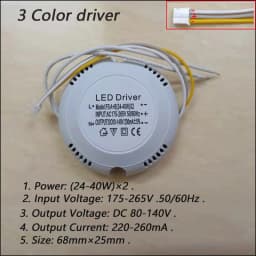 LED Driver Current 240mA 12-24W/24-40W SMD PCB Light Ceiling Power Supply 3 Color 3Pin Lighting Transformers Input AC175-265V
