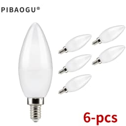 6Pcs led Light bulb E14 E27 LED Lamp Indoor Warm Cold White Light 3W 6W 9W 12W 15W 220V LED Candle Bulb Home Decor Chandelier