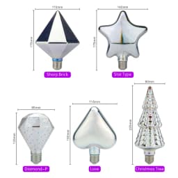 3D Decoration LED Bulb E27 6W 110V 220V Vintage Edison Light Bulb Star Lamp Holiday Night Light Novelty Christmas Tree