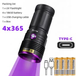 80W 365nm UV Flashlight Ultraviolet Ultra Violets Black Light Torch Pet Moss Detector Cat Dog Stains Bed Bug Moldy Food SV84