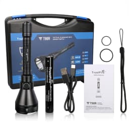 Trustfire T90R Hunting Flashlight Powerful 4800Lumen 1600Meter Led Torch High Power USB C Rechargeable Military Lamp Self-Defens