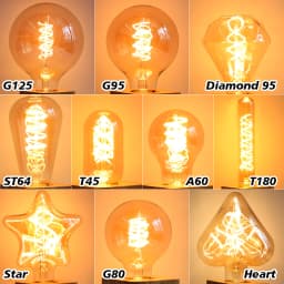 Retro Vintage E27 LED Filament Light Bulb 220V 3W ST64 A60 G80 G95 G125 T185 Edison LED Lamp For Home Glass Decor Spiral Diode