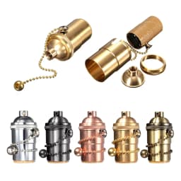 Vintage Edison E27 Lamp Holder Zipper Switch Led Light Base Gold/silver/bronze Lamp Head Suspension Line Lighting Fittings