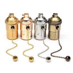 Vintage Edison E27 Lamp Holder Zipper Switch Led Light Base Gold/silver/bronze Lamp Head Suspension Line Lighting Fittings