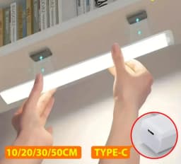 Motion Sensor LED Cabinet Light Type C Rechargeable Induction Night Light Wireless Portable Detector Lamp for Wardrobe Hallway