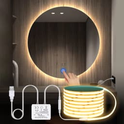 LED Makeup Lamp USB Rechargeable Lamp 5V LED Strip Light with Touch Sensor Dimmable Swtich for Bathroom Mirror Backlight Decor