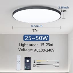 MARPOU 110V 220V 36W 50W 80W Smart Round Ceiling Light with bluetooth APP Remote control Waterproof Ceiling light bathroom