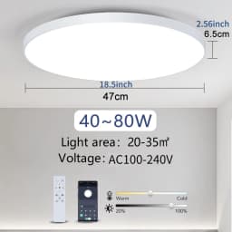 MARPOU 110V 220V 36W 50W 80W Smart Round Ceiling Light with bluetooth APP Remote control Waterproof Ceiling light bathroom