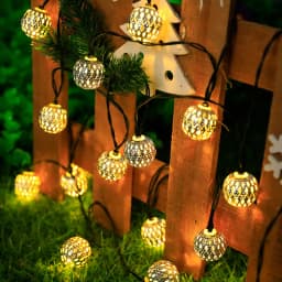 5-12m Moroccan Ball Solar String Lights 100/50 LED Fairy Globe Waterproof Lantern Lighting Decorative for Home Garden Party