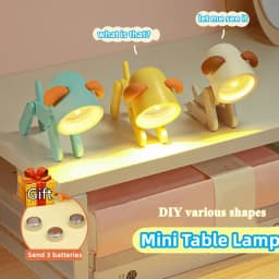 LED Mini Night Light Cute Dog Deer Foldable Desk Lamps Desktop Ornament Book Light Room Bedside Bedroom Decor Holiday Gifts