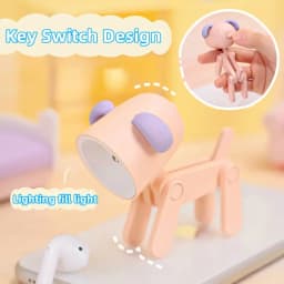 LED Mini Night Light Cute Dog Deer Foldable Desk Lamps Desktop Ornament Book Light Room Bedside Bedroom Decor Holiday Gifts