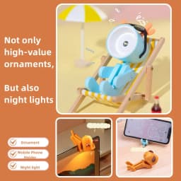 LED Mini Night Light Cute Dog Deer Foldable Desk Lamps Desktop Ornament Book Light Room Bedside Bedroom Decor Holiday Gifts