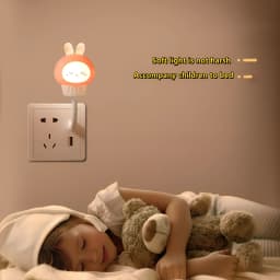 GGbingo LED Night Light Remote Control Decorative Light Cute Cartoon Bear Rabbit Pet Shape USB Interface Pet Night Light Bedroom
