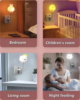 GGbingo LED Night Light Remote Control Decorative Light Cute Cartoon Bear Rabbit Pet Shape USB Interface Pet Night Light Bedroom