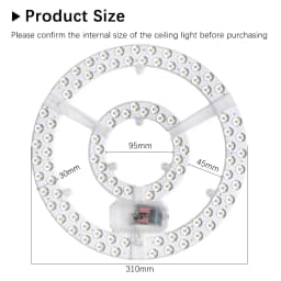 96W LED Ceiling Light Replacement Module round 6000K Color AC220V for Ceiling Fan Lighting