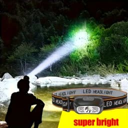 Mini Rechargeable Sensor Headlamp Powerful Fishing Camping USB Head Flashlight COB LED Head Light Torch Headlights Front Lantern