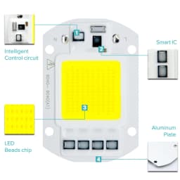 6PCS/lot COB LED Lamp Chip Diode Grow Plant Light AC 110V 220V 10W 20W 30W 50W LED Beads Lamp Box Full Spectrum No Need Driver