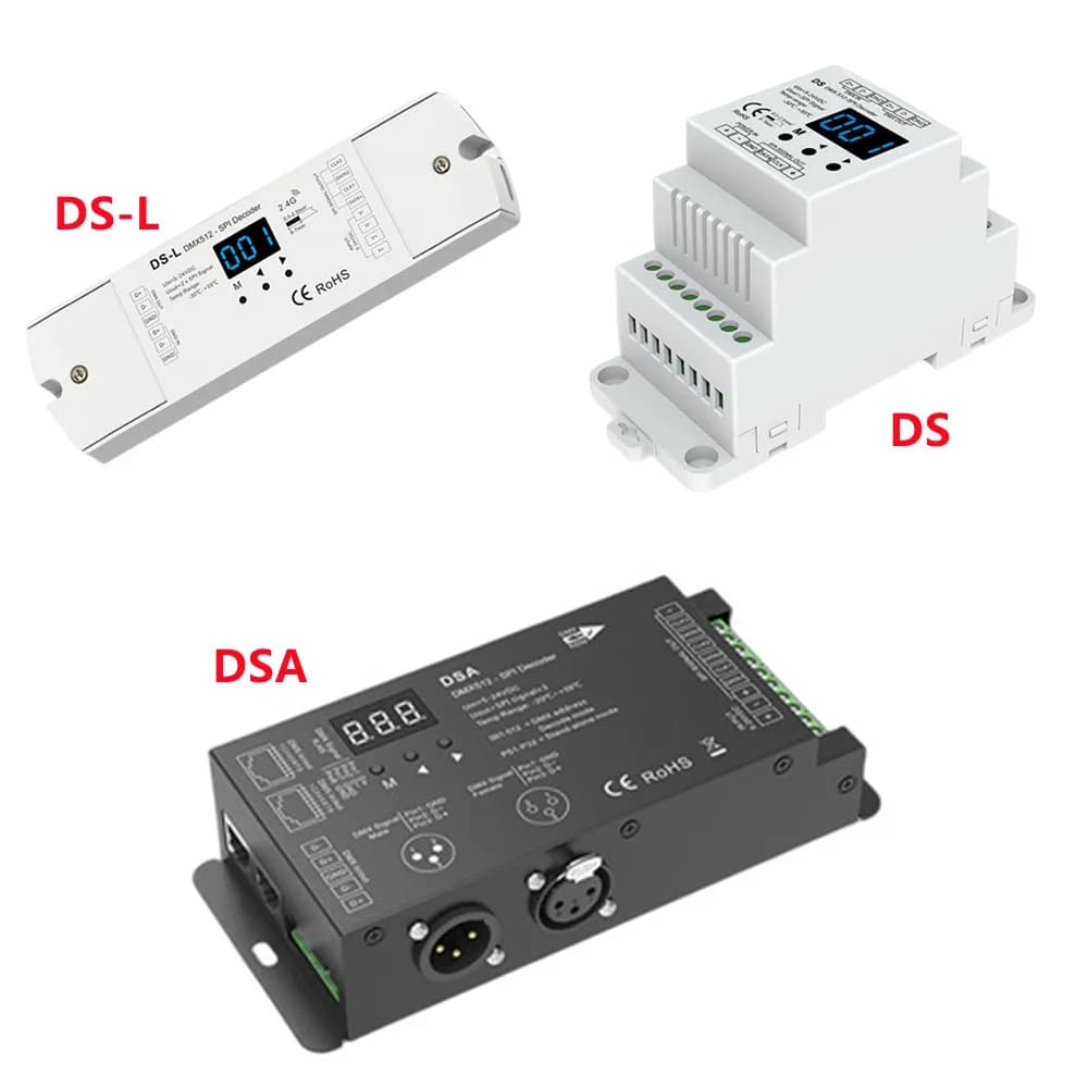 DMX512 to SPI Decoder DMX Converter DSA DS-L Universal DMX512/1990 Digital Signal To SPI Support 6803/2811/ 2812/2801 IC
