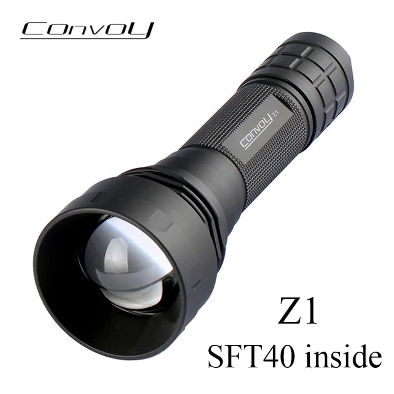 Convoy Z1 with SFT40 Led Flashlight High Power Zoomable 12 Groups 8A Linterna Hand Flash Light Zoom Lamp 21700 Lantern Fishing