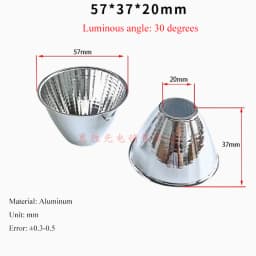 Optical LED Aluminium Reflector Cup for COB Lamp Bead 20-126mm 15-120 Degree Lampshade Replacement Reflective Bowl for DIY Light
