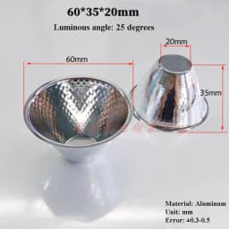 Optical LED Aluminium Reflector Cup for COB Lamp Bead 20-126mm 15-120 Degree Lampshade Replacement Reflective Bowl for DIY Light