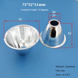 Optical LED Aluminium Reflector Cup for COB Lamp Bead 20-126mm 15-120 Degree Lampshade Replacement Reflective Bowl for DIY Light