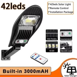 Upgraded 168LED Solar Street Light Outdoor Waterproof LED for Garden Wall Lamp Adjustable Angle Solar Lamp Built-in 10000mAH Hot