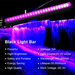 6W USB UV LED Light Blacklight Bar for Body Painting Blacklights Tapestry Poster Glow Party T5 Tube UV Strip Lights for Cabinet