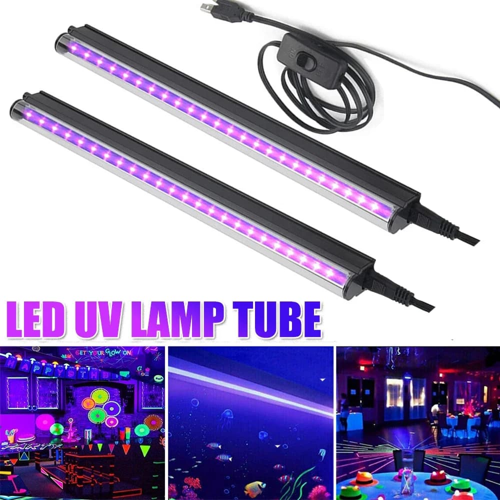 6W USB UV LED Light Blacklight Bar for Body Painting Blacklights Tapestry Poster Glow Party T5 Tube UV Strip Lights for Cabinet