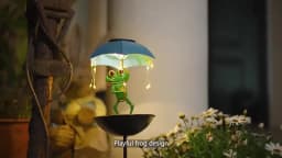 Frog Statue Solar Lawn Lamp Outdoor Hummingbird Feeding Dispenser Solar Powered LED Light String for Yard Path Lawn Garden Decor
