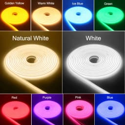 Dimmable COB LED Strip Light 220V EU Plug 288LEDs/m RA90 Outdoor Waterproof Neon Lights White Pink Red Blue for Kitchen Garden