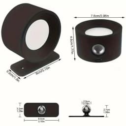 New USB Rechargeable 360 Degree Rotate Magnetic Wall Lamp Touch Control LED Mounted Reading Wall Light For Bedroom
