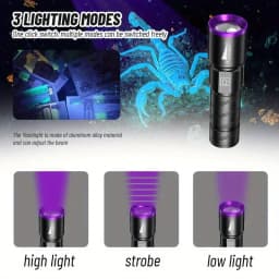 UV Flashlight LED Ultraviolet Torch Zoomable Mini Ultra Violet Lights 395/365nm Inspection Lamp Pet Urine Stain Detector Tools