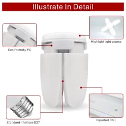 E27 Folding Fan Bulb 24W 45W 60W LED Light Bulb AC 220V Foldable UFO Lamp 360 Degrees Lampada LED Lamp Cold White Spotlight