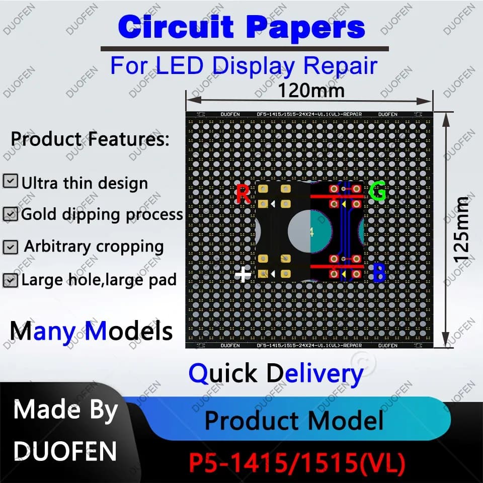P5 series Circuit Paper,Double-sided solder pads, fully covered with large holes ,Used for repairing damaged PCB pads