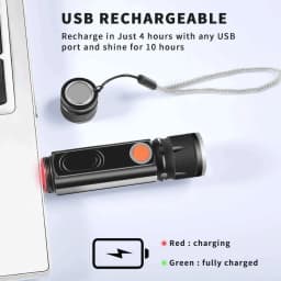 USB T6 Strong Light LED Rechargeable Flashlight Magnetic Torch Lanter Zoomable Flashlight COB Zoom Highlight Outdoor Lighting